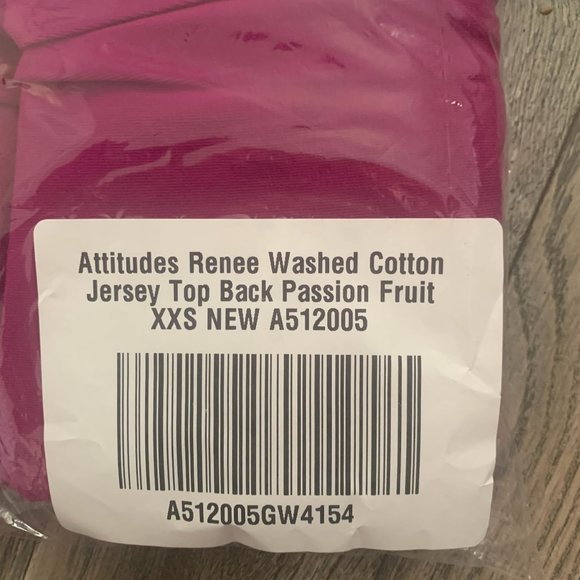NWT‎ ATTITUDES BY RENEE WASHED COTTON JERSEY TOP TWIST BACK PASSION FRUIT XXS - Picture 11 of 12